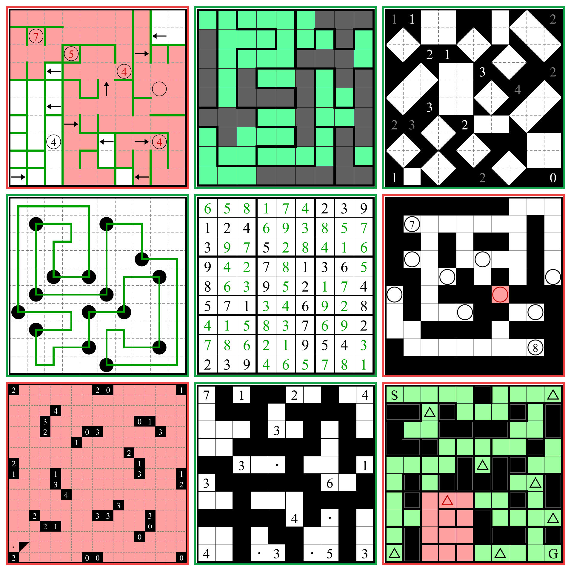 Sample puzzles from the benchmark